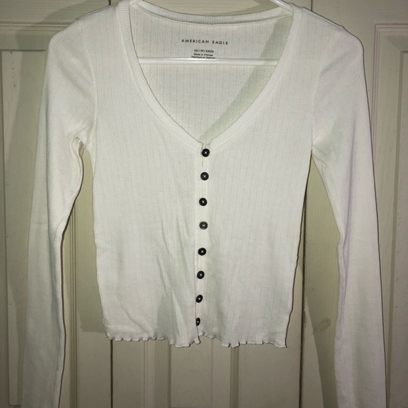 American Eagle Outfitters Tops - American Eagle white long sleeve top
